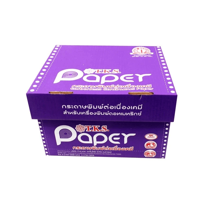 กระดาษต่อเนื่องเคมี T.K.S. Paper ขนาด 9X11 นิ้ว 4ชั้น ไม่มีเส้น